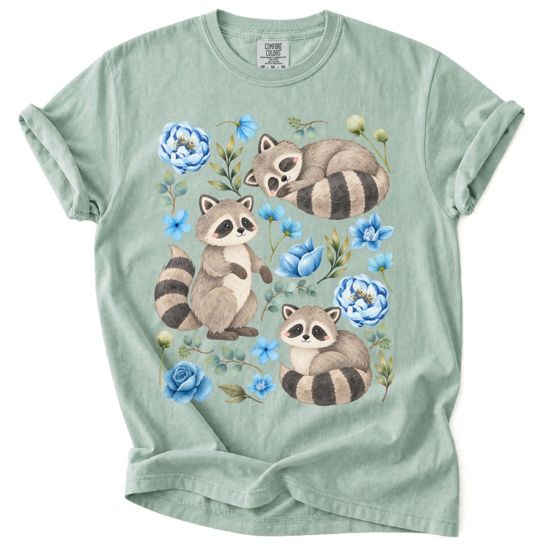 Floral Raccoon Tee